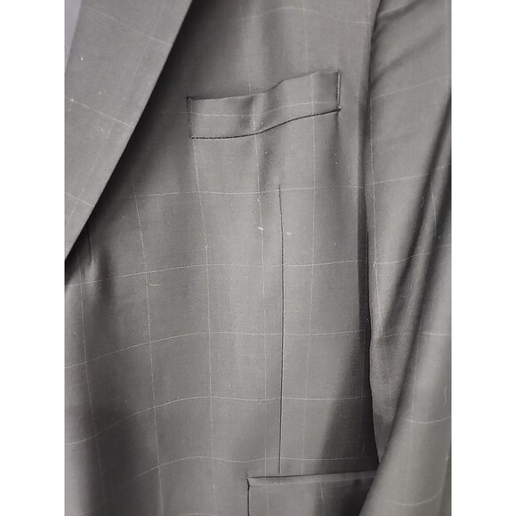 Sport Coat Blazer Jacket Check Navy Blue Wool Tweed Academia | Jos A. Bank 50R - Picture 4 of 10